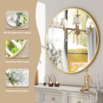 HARRITPURE Round Mirror 30 Gold Wall Mounted Circle Mirrors Vanity Mirror with B... - Image 5