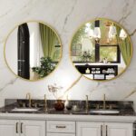 HARRITPURE Round Mirror 30 Gold Wall Mounted Circle Mirrors Vanity Mirror with B... - Image 9
