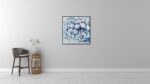 Yihui Arts Hand Painted Framed Blue Flower Canvas Wall Art with Gold Foil - Image 5