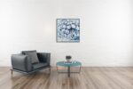 Yihui Arts Hand Painted Framed Blue Flower Canvas Wall Art with Gold Foil - Image 6