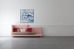 Yihui Arts Hand Painted Framed Blue Flower Canvas Wall Art with Gold Foil - Image 8