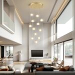 Modern LED High Ceiling Chandelier: 12 Lights Gold Bubble Crystal Ball With 3000... - Image 3
