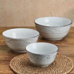Pfaltzgraff Trellis Serving Bowls, Set of 3, White - Image 5