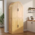 iPormis 71" Tall Arched Cabinet with Doors, Farmhouse Kitchen Pantry with 6-Tier... - Image 8