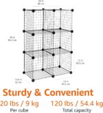 Amazon Basics 6-Cube Wire Grid Stackable Storage Organizer, Metal Shelving Unit,... - Image 3