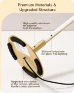 EDISHINE LED Table Lamp, Stepless Dimmable Bedside Lamp with 3 Color Temperature... - Image 3