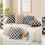 AmHoo Pack of 2 Decorative Throw Pillow Covers Checkerboard Luxury Super Soft Fa... - Image 7