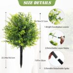 RECUTMS Artificial Green Eucalyptus Topiary Ball Tree with Ground Spike UV Resis... - Image 3