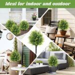RECUTMS Artificial Green Eucalyptus Topiary Ball Tree with Ground Spike UV Resis... - Image 9