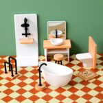 Gatuida 8pcs Miniature Dollhouse Bathroom Accessories Set, 1:12 Scale Shower Roo... - Image 4