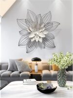 Wall Hanging Decoration Wall Art Home Decor Light Luxury Iron Metal Pendant Flow... - Image 3