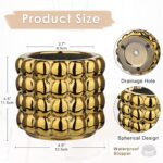 5 Inch Ceramic Planter Pot for Indoor Plants with Drainage Hole Bubble Flower Pl... - Image 4