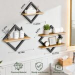 Floating Shelves Set of 3-2-Tier Hanging Wall Mounted Shelves, Decorative Storag... - Image 3