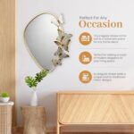 Decorative Wall Mirror with Butterfly Design, Gold Frame, Irregular Shape Perfec... - Image 3