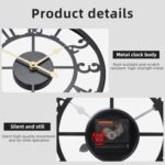 Wall Clock Battery Operated,Silent Non Ticking Modern Rustic Metal Small Clocks ... - Image 4