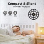 Wall Clock Battery Operated,Silent Non Ticking Modern Rustic Metal Small Clocks ... - Image 5