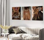 3 Pcs Afro Black Woman Canvas Wall Art African American Men Black Pictures Wall ... - Image 3