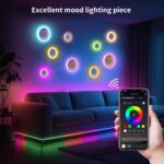 KANTUTOE Smart LED Wall Lights, 9-Piece RGB LED Light with App & Remote Control,... - Image 3