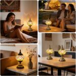 Portable Rechargeable Turkish Bronze Base Table Lamp with 6000mAh Battery, Handm... - Image 5