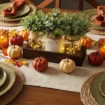 Mkono Mason Jar Lights Table Centerpiece for Dining Room Fake Eucalyptus Plants ... - Image 4