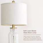 Oneach 22" Glass Table Lamps Set of 2, White Modern Bedside Lamp with LED Night ... - Image 8