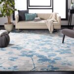 SAFAVIEH Evoke Collection Area Rug - 6'7" x 9', Grey & Gold, Floral Design, Non-... - Image 4