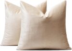 MIULEE Velvet Throw Pillow Covers 18x18 Inch, Pack of 2 - Champagne, Super Soft ... - Image 6