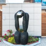 45" H Thinker Modern Waterfall Outdoor Water Fountain with Glass and Led Light, ... - Image 8