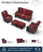 HILLGA Luxury High Back Patio Furniture Set with 6-Inch Thick Cushion, 5-Piece O... - Image 3