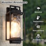 BesLowe 2-Pack Modern Outdoor Wall Lights with 2 LED Bulbs, 15’’ Exterior Lighti... - Image 3