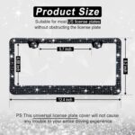 Amiss Bling License Plate Frame for Women, 2Pack Rhinestone Handcrafted Crystal ... - Image 3