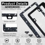 Amiss Bling License Plate Frame for Women, 2Pack Rhinestone Handcrafted Crystal ... - Image 4