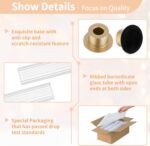 NUPTIO Hurricane Glass Candle Holders: Set of 18 Gold Taper Holders Bulk with Fl... - Image 5