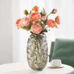 Hand Painted Gold and Grey Diamond Shaped Glass Crystal Vase 13.6 inch Tall,Mode... - Image 3