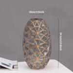 Hand Painted Gold and Grey Diamond Shaped Glass Crystal Vase 13.6 inch Tall,Mode... - Image 4