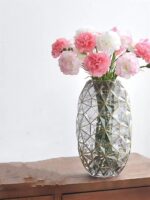 Hand Painted Gold and Grey Diamond Shaped Glass Crystal Vase 13.6 inch Tall,Mode... - Image 8