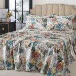 FADFAY King Sheet Set, 100% Cotton Sateen Soft Breathable, Luxury Vintage Floral... - Image 3