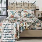 FADFAY King Sheet Set, 100% Cotton Sateen Soft Breathable, Luxury Vintage Floral... - Image 4