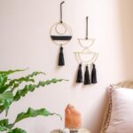 Mkono 2 Pcs Small Macrame Wall Hanging Boho Decor Cute Home Art Ornament with Go... - Image 3