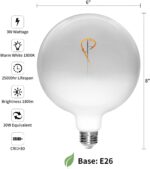 ONEWISH LED Light Bulb,G150 Translucent White LED Globe Bulbs,Warm White 1800K 3... - Image 3