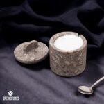 Marble Salt Cellar 4 Inch Table Salt and Pepper Containers for Countertop, Sugar... - Image 3