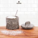 Marble Salt Cellar 4 Inch Table Salt and Pepper Containers for Countertop, Sugar... - Image 4