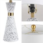 JONATHAN Y 24" White/Gray Terrazzo LED Table Lamp, Art Deco Hourglass Sculptural... - Image 7