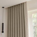 VisionaryHomeDesign Dark Beige Pinch Pleat Curtain Panels with Decorative Trim, ... - Image 4