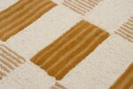 Hand-Tufted Wool Area Rug - 5x8 Ft, Neutral Beige & Warm Caramel Plaid Design wi... - Image 3