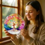 Stained Glass Window Hanging, Pauyadu Tree of Life Sun Catchers Indoor Window, T... - Image 3