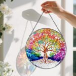 Stained Glass Window Hanging, Pauyadu Tree of Life Sun Catchers Indoor Window, T... - Image 4