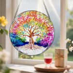 Stained Glass Window Hanging, Pauyadu Tree of Life Sun Catchers Indoor Window, T... - Image 6