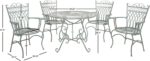 SAFAVIEH Outdoor - Thessaly 5-Piece Bistro Dining Set - Antique Dark Green Iron ... - Image 4
