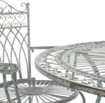 SAFAVIEH Outdoor - Thessaly 5-Piece Bistro Dining Set - Antique Dark Green Iron ... - Image 10